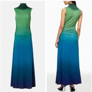Jonathan Simkhai Sleeveless Green to Blue Ombre Maxi Dress